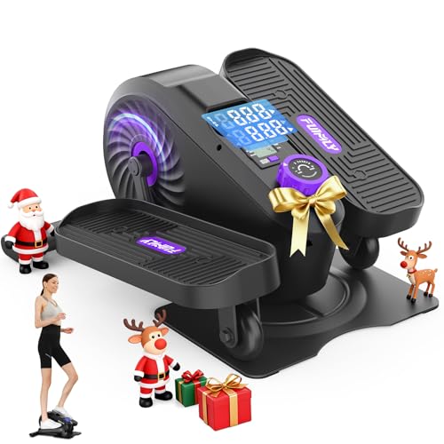 FUNMILY Under Desk Elliptical Mini Exercise Bike Violet