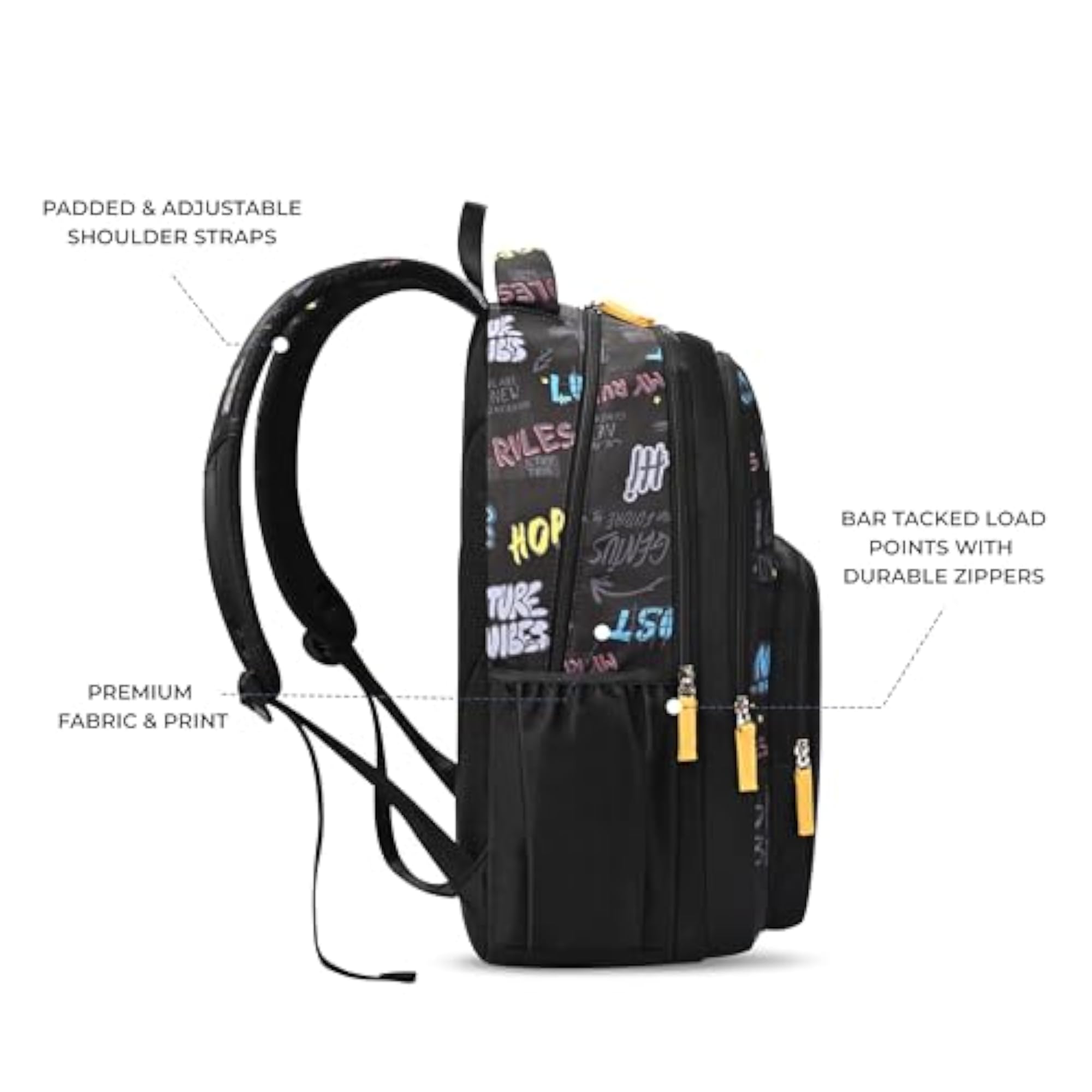 Sporty Medium Water Resistant School Bag, Casual Backpack