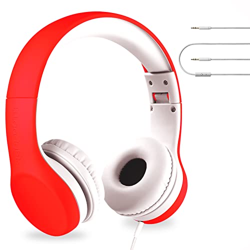 LilGadgets Connect+ Foldable Wired Kids Headphones (Red)