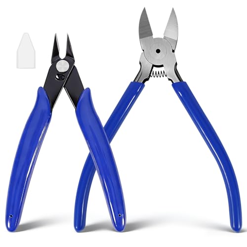 Aruizun 2 Pack Wire Cutters Set 6+5 Flush Cutters Side Cutting Pliers