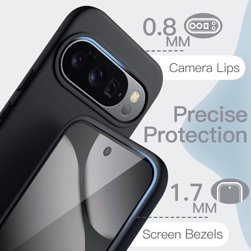 Image of JETech Liquid Silicone Cover Case for Google Pixel 10 Pro XL 2025, Silky Soft Touch Full-Body Protection, Anti-Scratch Shockproof Phone Cover with Microfiber Lining (Obsidian)