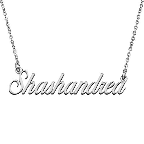 GR859C Custom 18K Gold Plated Necklace with Name Shashandrea for Women