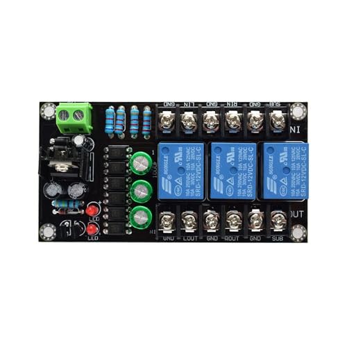 Image of RIDEN Speaker Protection Board, High Power Speaker Protect Relay Board 2.1 Channel Speaker DC Protector Module Delay-on Panel AC 12V-15V with LED Indicators