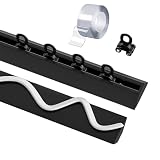 Binario per tenda da soffitto 100-400 cm, senza fori, in alluminio, per bagno, spogliatoio, bianco, 210 cm / 6.9ft