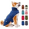 KYEESE Dog Coats Warm Dog Jacket Winter Windproof Padded Sherpa Cozy Dog Clothes for Small Dogs with Furry Collar BlueS