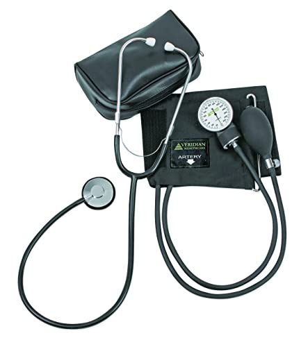 Veridian Healthcare Two-Party Home Blood Pressure Kit with Detached Nurse Stethoscope, Latex Free, Adult, (01-5521)
