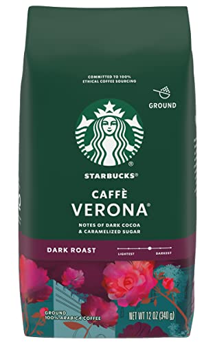 Image of Starbucks Caffe Verona Coffee, Dark, Ground, 12-Ounce Bags (Pack of 3)