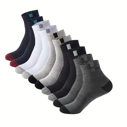 Image of SPORT 5 Pairs Solid Cotton Ankle Length Socks for Men & Women, Anti Odour & Anti Bacterial, Multicolor, Pack of 5, Free Size