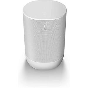 Sonos Move – Battery-Powered Smart Speaker, Wi-Fi and Bluetooth with Alexa Built-in – Lunar White
