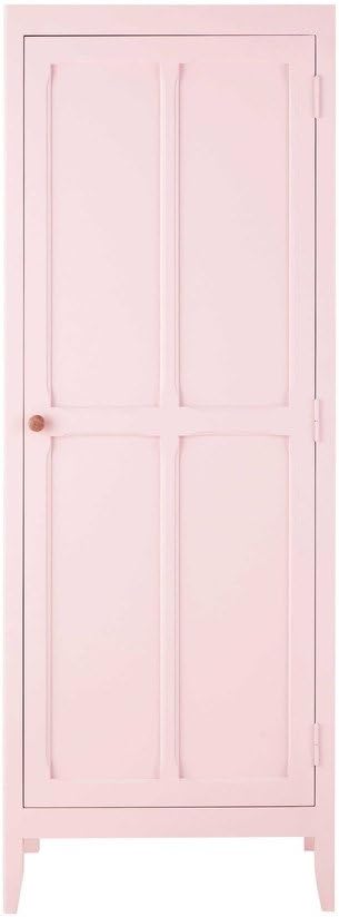 APRODZ Mango Wood Single Doors Multipurpose Storage Kiev Wardrobe Almirah for Living Room | Pink