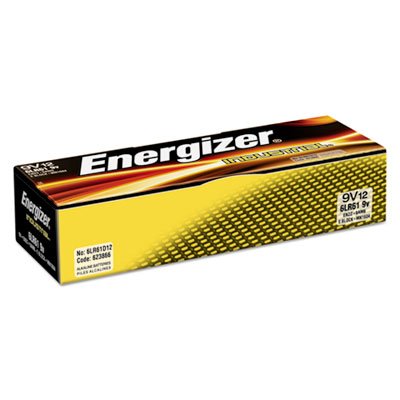Energizer Industrial Alkaline Battery, 9 Volt , 12 batteries per pack -- 6 packs per case