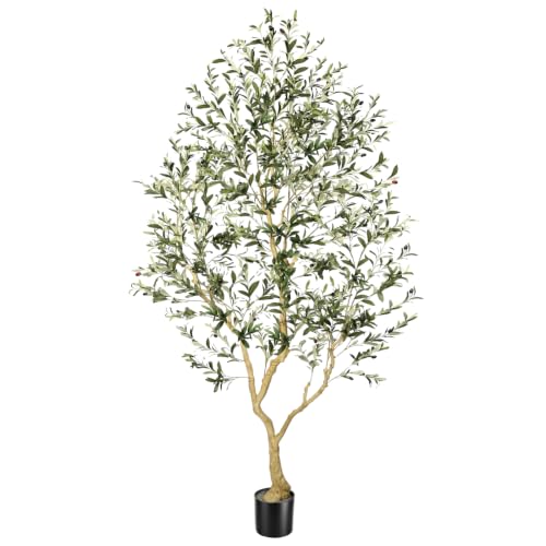 FEELEAD Olive Trees Artificial Indoor 8FT UV Resistant Faux Trees Outdoor by FEELEAD - Used condition - US$143.99