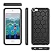 Fintie Silicone Case for iPod Touch 7 iPod Touch 6 iPod Touch 5 - (Honey Comb Series) Impact Shockproof Anti Slip Soft Protective Cover for iPod Touch 7th 6th 5th, Black