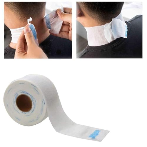 Image of Neck Paper Roll for Barber & Salon - 5 Rolls, 100 Sheets Each | Soft, Stretchable, Hygienic Disposable Neck Strips for Hair Cutting & Shaving | Barbershop & Beauty Supplies