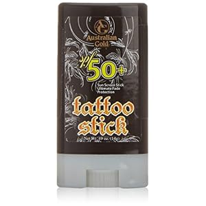 Australian Gold Tattoo Stick Spf50+ Protector Solar De Tatuajes – 15 Ml (agspf60ts), Negro, 14 Gramo