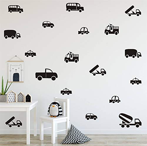 36 stickers vinilos removibles automóviles para pared negro