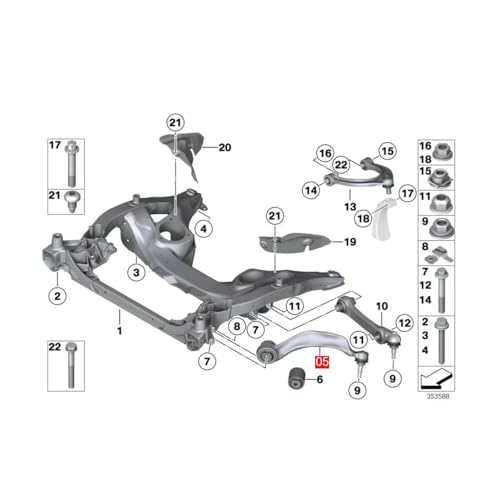 Buje de brazo de control delantero para BMW F10 F11 F18 y chasis F12 F13 F06 2