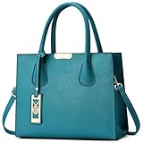CHICAROUSAL Crossbody Purses and Handbags for Women PU Leather Tote Shoulder Bags Top Handle Satchel (Peacock Blue)
