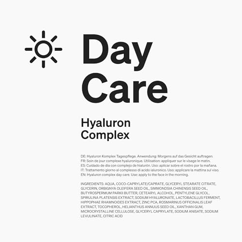 Day Care – 50ml Feuchtigkeitscreme – Tagescreme mit Hyaluronsäure, Glycerin und Lipiden – Anti Aging – 100% Naturkosmetik – feuchtigkeitsspendend – vegan, natürliche Inhaltstoffe, Parfümfrei