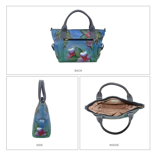 Image of Anna by Anuschka Women's Genuine Leather Large Tote Bag - Zip-Top Organizer with Outside Side Pockets