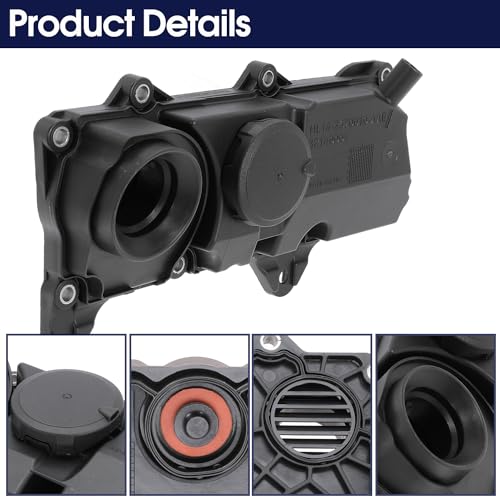 Image of PCV Valve Oil Trap with Gasket for Volvo 2014-2021 XC40 XC60 XC70 XC90 S60 S80 S90 V60 V90 2.0L 4 Cylinder Engine Valve Rocker Cover Replace 32140004 32242753, 31670210, 31316184, 31430923