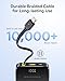 Baseus Portable Charger, 10000mAh Fast Charging Power Bank, 22.5W PD3.0 QC3.0 Battery Pack Built-in USB C Braided Cable, Travel Essentials for iPhone 17 16 15, iPad, S25/S24, Indoor/Outdoor