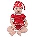 IVITA Ganzkörper Silikon Reborn Baby Puppe Offener Mund Neugeborene Babypuppe Zwillinge Babypuppe Handgemachte Blaue Augen Weiche Babypuppe (WG1546-47cm-2886g-Mädchen)
