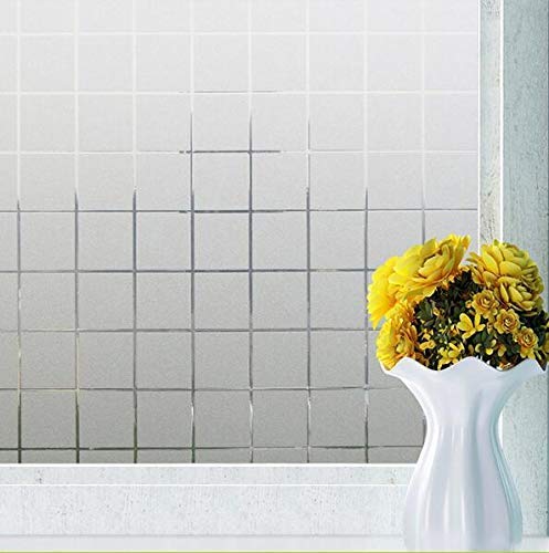 Image of Elton 3D Window Films Privacy Film Self Adhesive Decorative Film for Bathroom Door Window Heat Control Anti UV (Square) 24 X 48 Inches