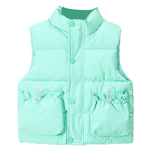 Toddler Boys Vest Corduroy Jacket with Pockets Baby Girl Sleeveless Stand Collar Waistcoat Kids Winter