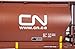 Bachmann Trains Canadian 4-Bay Cylindrical Grain Hopper with Flashing End of Train Device Canadian National (Oxide Red) - HO Scale, Prototypical Brown