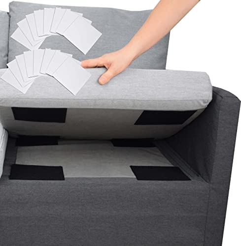 Aobrill Rutschfestes Kissen, Klettband, um das Verrutschen der Couchkissen zu reduzieren (15 x 15 cm), 16 Stück, Schwarz