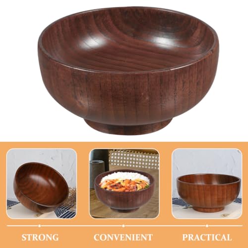 Cuenco de madera grande resistente al calor multifuncional para cocina 7