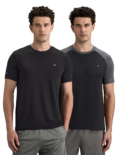 Image of Symbol Premium Men's Solid Regular Fit Sports Stretch T-Shirt | Round Neck | Raglan Sleeve | Moisture-Wicking | Activewear | Running | Gym | Plain (Available in Plus Sizes)