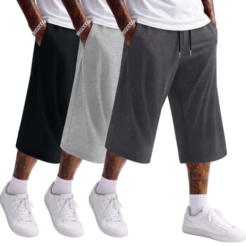 Shorts décontractés 3/4 Neer lot de 3 pantalons capri baggy homme amples pour forte chaleur