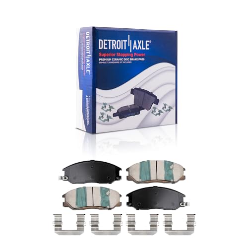 Image of Detroit Axle - Front Brake Pads for 2001-2006 Hyundai Santa Fe, 2002-2003 XG350, 2001 XG300, Ceramic Brake Pads w /Hardware Replacement