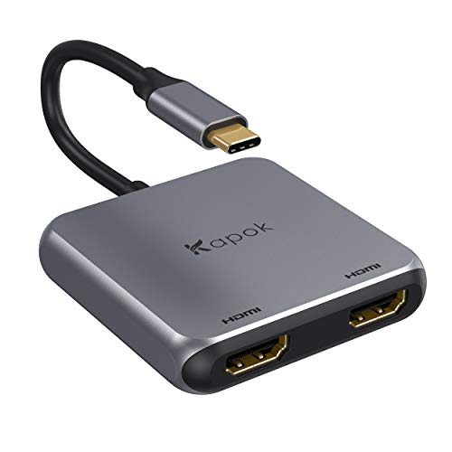 USB C HDMI Splitter,USB C to Dual HDMI Adapter,USB-C to HDMI Splitter,USB C Hub 2 HDMI,Dual Monitor HDMI Adapter,USB C to 2 HDMI Adapter for MacBook Pro Air,Surface Pro 7,Dell XPS 13/15,etc.