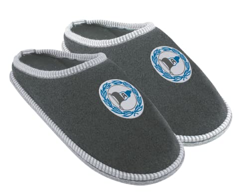 Arminia Bielefeld Pantoffeln Hausschuhe Schuhe ** Logo Grau ** (eu_footwear_size_system adult numeric_range medium numeric_45 numeric_46)