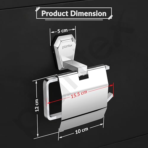 Image of Plantex Toilet Paper Holder for Bathroom /304 Grade Stainless Steel Tissue Paper Roll Holder /Bathroom Accessories - Pack of 1 (PM-2410, Chrome)
