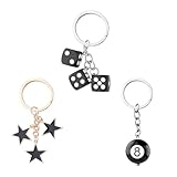 portachiavi nero con 8 dadi a sfera per donne uomini zaino borsa accessori ciondoli per borsa carino y2k portachiavi accessori, stile 3, small