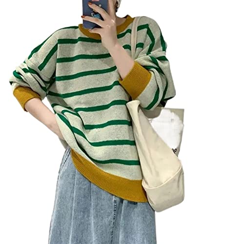 WALFREW Suéter Mujer Suéter a Rayas Suéter de Punto Suéter de Mujer de otoño e Invierno Suéter de Mujer