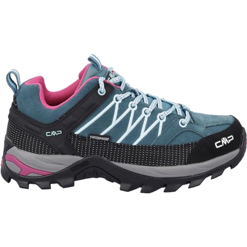 CMP Rigel Low Wmn Trekking Shoes Wp Damen Wanderschuhe, Dunkelblau Hellblau Deep Lake Acqua, 39 EU