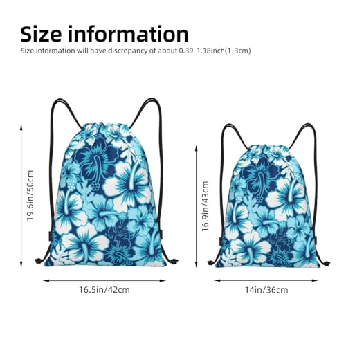 Floral Hibiscus Drawstring Bags Backpack Bag 16.5x19.6 IN4
