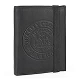 Lois - Cartera de Piel para Hombre - Cartera Hombre Piel con Monedero Interior y Tarjetero, diseño Slim, Cuero auténtico, Regalo Elegante. Proteccion RFID, Negro