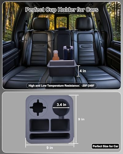 Portavasos para carro Bonfixe 9x9x4 pulgadas negro miniatura 3