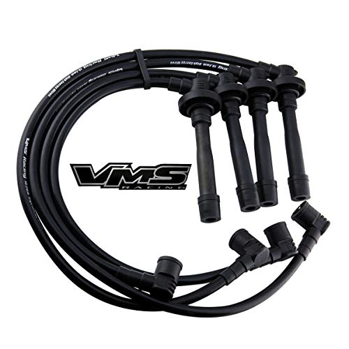 VMS RACING Performance Ignition Spark Plug Wires in Black Compatible with Nissan Sentra SR20DE GA16DE 91 92 93 94 95 96 97 98 99 1991 1992 1993 1994 1995 1996 1997 1998 1999