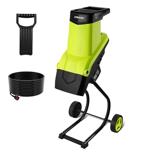 Garden Shredder Electric: DEKOPRO 2500W with 10m Cable 3800rpm Mulcher for 45mm Branches, Wood Chipper with Steel Blades, Leaf Shredder, Branch Shredder for Garden Debris and Branches
