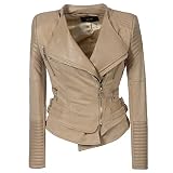 Women Faux Leather Suede Jacket Ladies Pink Snake Pattern Zipper Biker PU Slim Coat Casual Outwear C