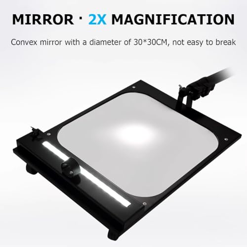 sous Le Miroir d'inspection du véhicule avec lumière LED, Longueur réglable 50-110cm, Outil d'inspection carré Pliable, Miroir Convexe télescopique