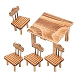 Toyvian Miniatur Möbel Set Puppenhaus Retro Holzmöbel Vintage Stil Emulational Kleine Chinesische Möbel Ornamente Für Zimmerdekoration Und Geschenk