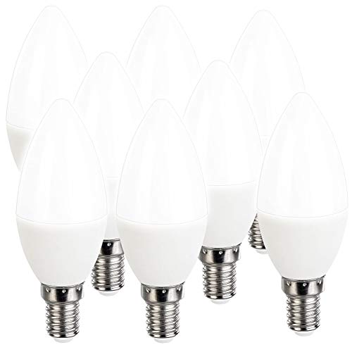 Luminea LED-Glühbirne E14: 8er-Set LED-Kerzen, tageslichtweiß, 470 Lumen, E14, 6 Watt, 6500 K (Tageslicht Glühbirnen)